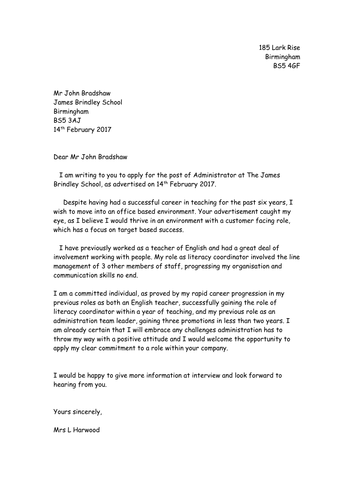 Writing a formal letter for a job application. 1-9 GCSE letter. Writing ...