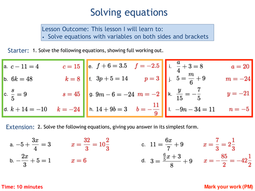 Solving Equations