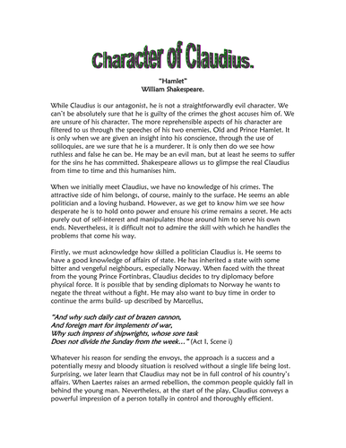 Thesis statement for hamlet essay picture