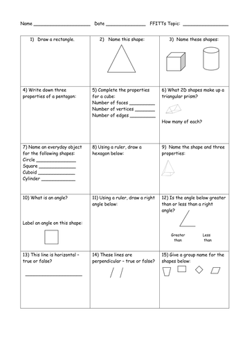 Shape Planning And Resources For Year 1 To Year 6 