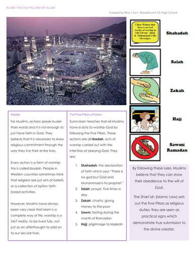 Islam: Practices: Five Pillars of Shi'a Islam Revision Information ...