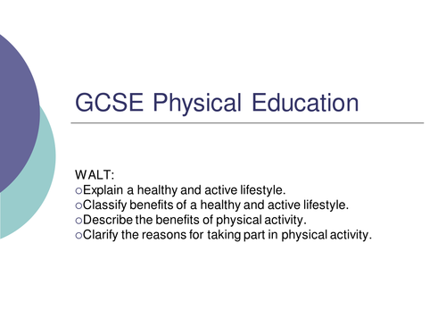GCSE PE - An Active and Healthy Lifestyle | Teaching Resources