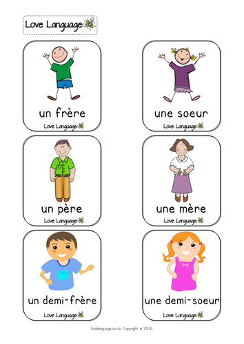 French family vocabulary cards | Teaching Resources