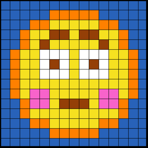 Colouring by Trig Ratios, Embarrassed Emoji (Solo Mosaic)