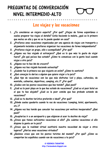 Spanish Conversation Questions Pdf