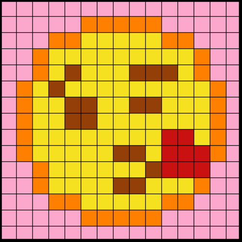 Colouring by Trig Ratios, Kiss Emoji (Solo Mosaic)