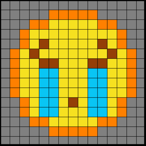 Colouring by Trig Ratios, Sad Tears Emoji (Solo Mosaic)