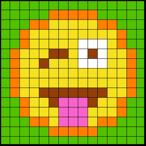 Colouring by Trig Ratios, Tongue Out Emoji (Solo Mosaic)