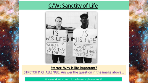 4.2 Sanctity of Life - Topic: Matters of Life & Death - New Edexcel