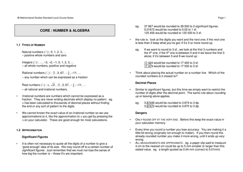 Mathematics Revision Notes | Teaching Resources