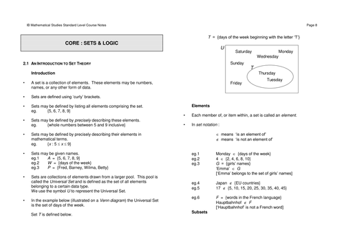 Revision Notes 2 - Sets & Logic