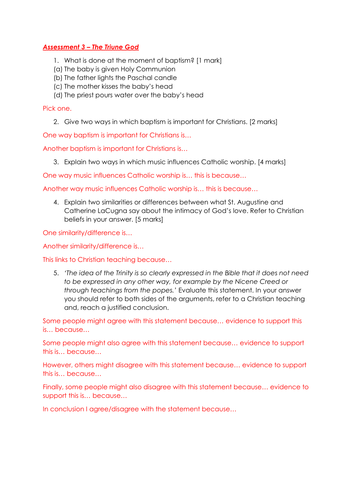 GCSE RS AQA Spec B - Unit 3 - The Triune God | Teaching Resources
