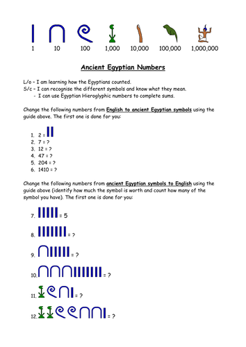 Ancient Egyptian Maths Activity | Teaching Resources