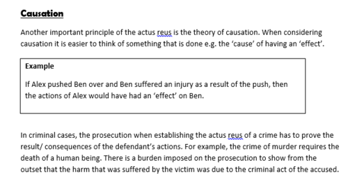 in legal terms causation refers to