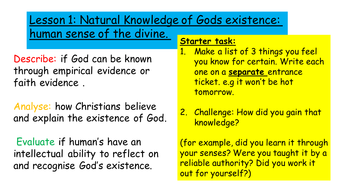 knowledge of god a level essay