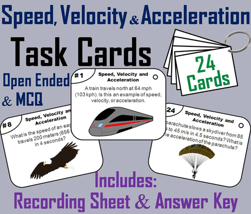 Speed, Velocity and Acceleration Task Cards