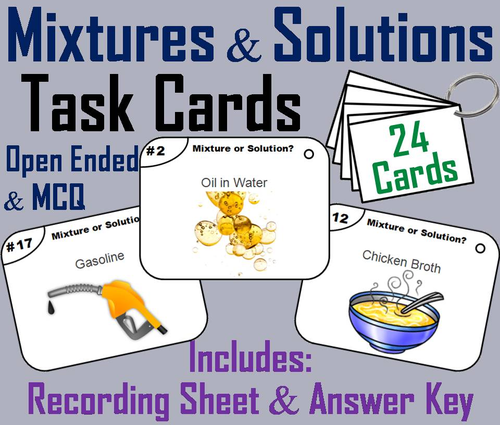 Mixtures and Solutions Task Cards