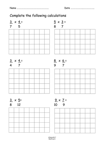 Worksheets: Multiplying Fractions | Teaching Resources