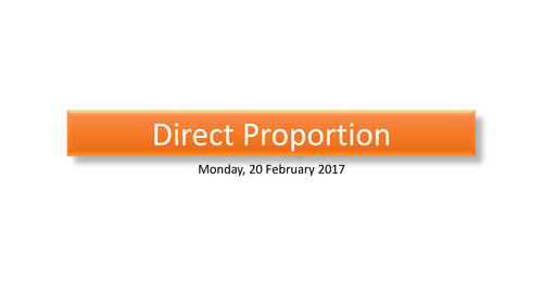 Direct Proportion