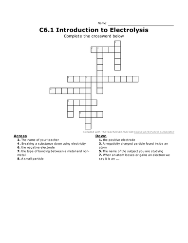 C6.1 Introduction to Electrolysis new AQA | Teaching Resources