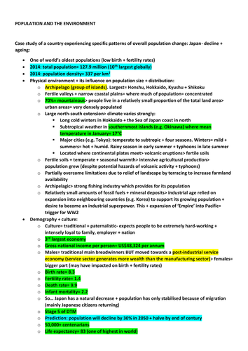 REVISION: "Population and the environment (Case Studies)"