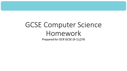 GCSE computing Homework strategies for  OCR GCSE (9-1) J276