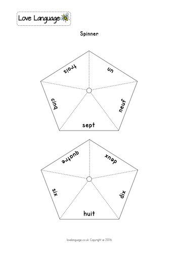 Age in French - numbers 1-10 - spinners