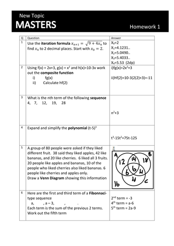 Gcse Maths 9 1 Revision Masters Teaching Resources 3253