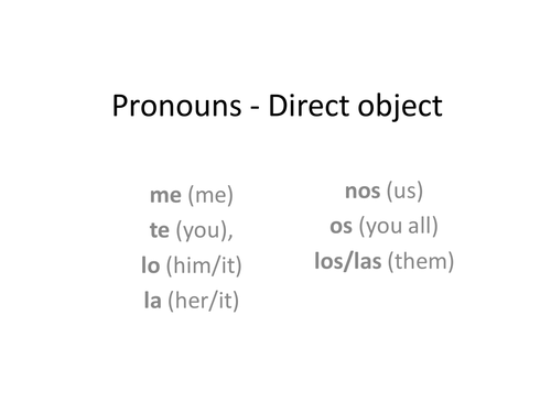 Game-Presentation to use direct object pronouns in Spanish | Teaching ...