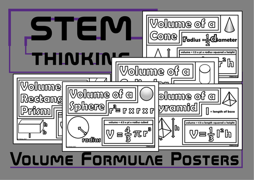 Volume Formulae Maths Posters Bundle | Teaching Resources