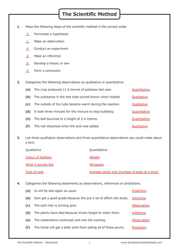 The Scientific Method [Worksheet] | Teaching Resources