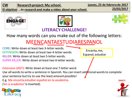 Research project for KS3/KS4 Spanish - My school