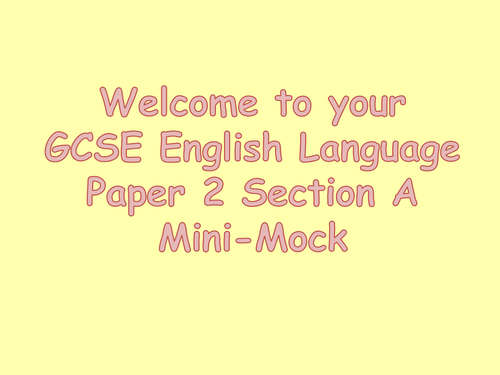 Edexcel Paper 2 1-9 New GCSE Practice Mock Exam With PowerPoint Walking Students Through