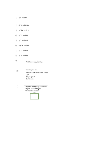 Year 5 Adding Fractions | Teaching Resources