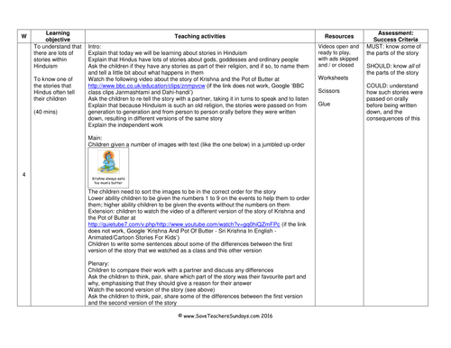 hindu stories lesson plan and worksheets activity teaching resources
