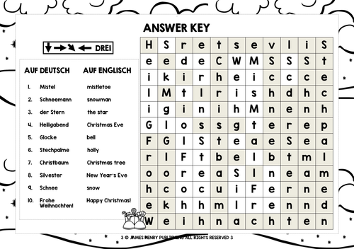 GERMAN CHRISTMAS WORD SEARCHES #1 | Teaching Resources