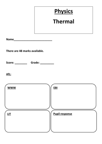 Thermal Physics - A Level Physics Revision Booklet + Exam Questions and ...