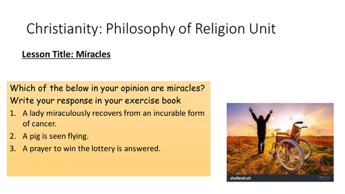 Edexcel Beliefs in Action B (9-1) Christianity Phil of Religion - Miracles Lesson