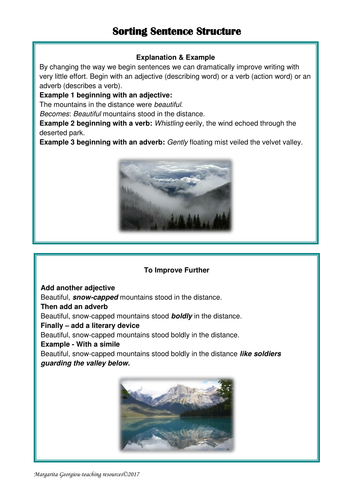 Improving SpaG, Descriptive & Creative Writing Skills | Teaching Resources