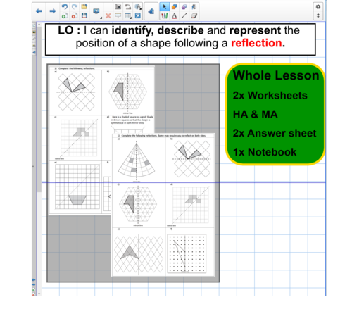 Reflection - Geometry - Position of shape - ks2 year 5 & 6 - Whole