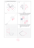 reflection geometry position of shape ks2 year 5 6 worksheet