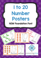 1 to 20 number posters teaching resources