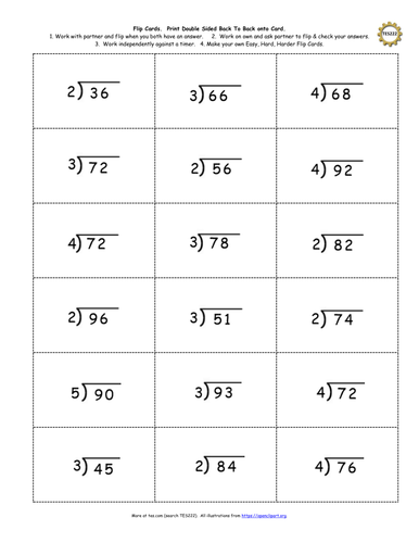 KS2 Y4 Y5 Written Formal Short Division Differentiated Worksheets