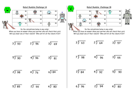 ks2 y4 y5 written formal short division differentiated worksheets