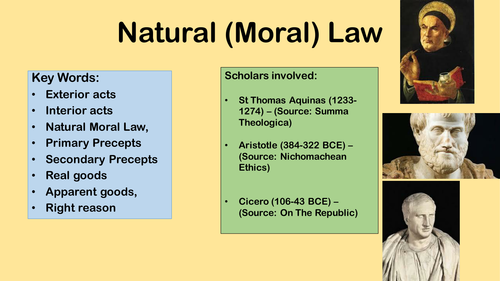 Natural Moral Law Aquinas Year 12 13 A Level Teaching Resources