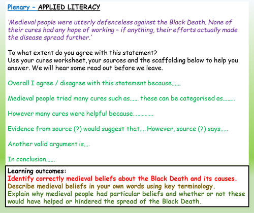 the black death teaching resources