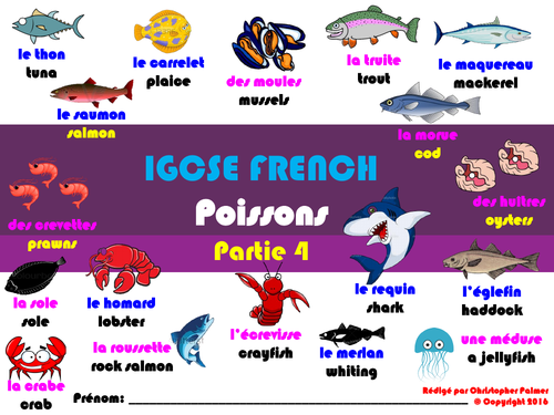IGCSE French: Food and Drink (Part 4): Fish | Teaching Resources