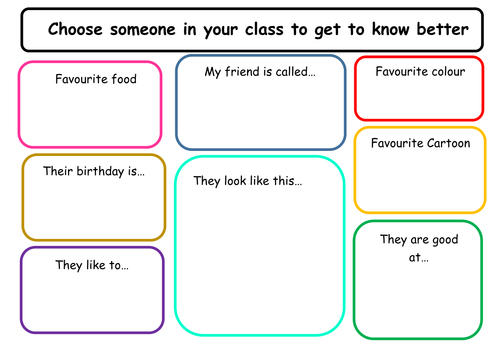 Friendship worksheets