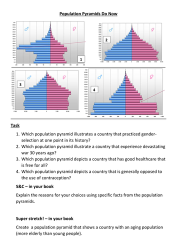 Population Pyramids Starter Activity | Teaching Resources