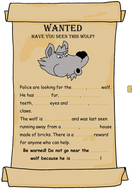 The Three Little Pigs - Adjectives - Wanted Poster - Editable ...